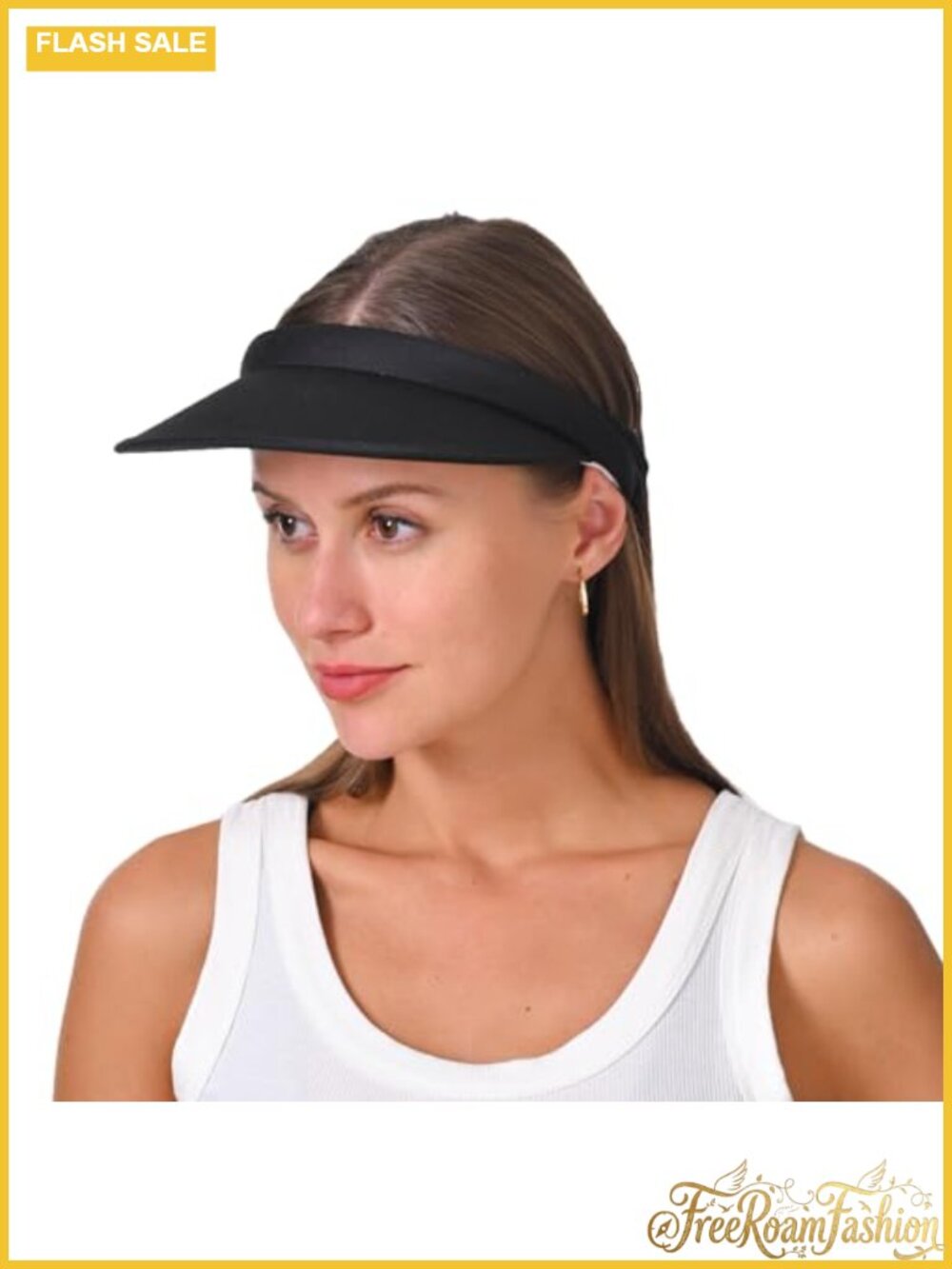 Cotton Clip-On Visor Hat Adjustable Wide Brim Sun Cap for Outdoor Sports Golf